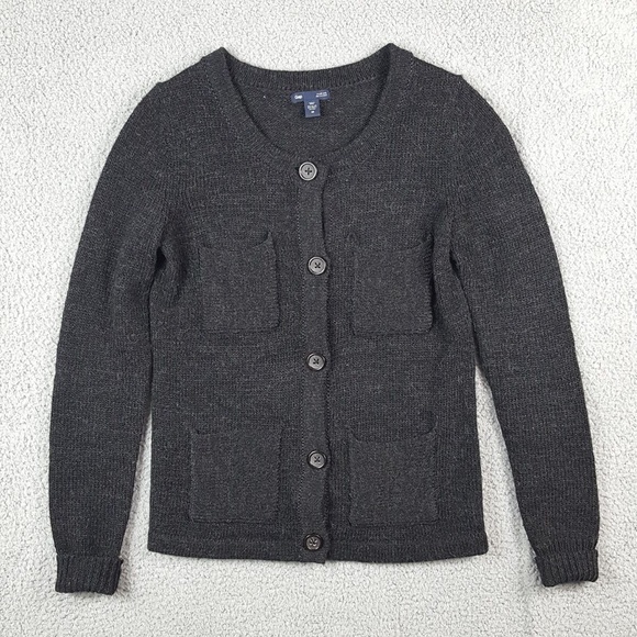 GAP Sweaters - GAP Alpaca Wool Blend 4 Pocket Button Cardigan Sweater Gray Y2K Size Medium NWT